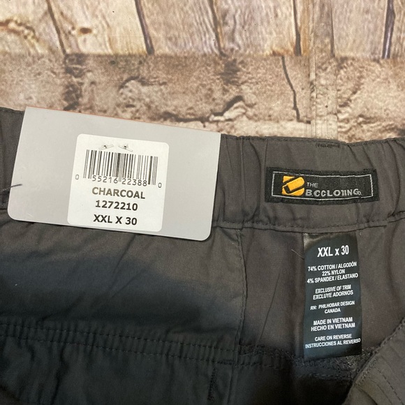 NWT B.C clothing men’s gray convertible pants/shorts cargo XXL/30 - Picture 9 of 14
